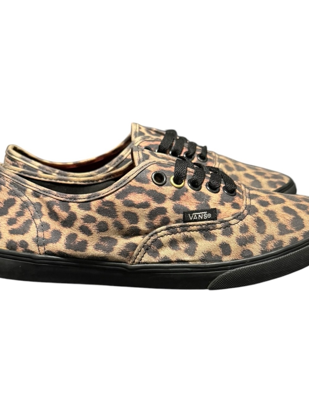 Vans Authentic Lowpro Leopard Women’s Size 7 Brown Skateboard Sneakers - Picture 2 of 9